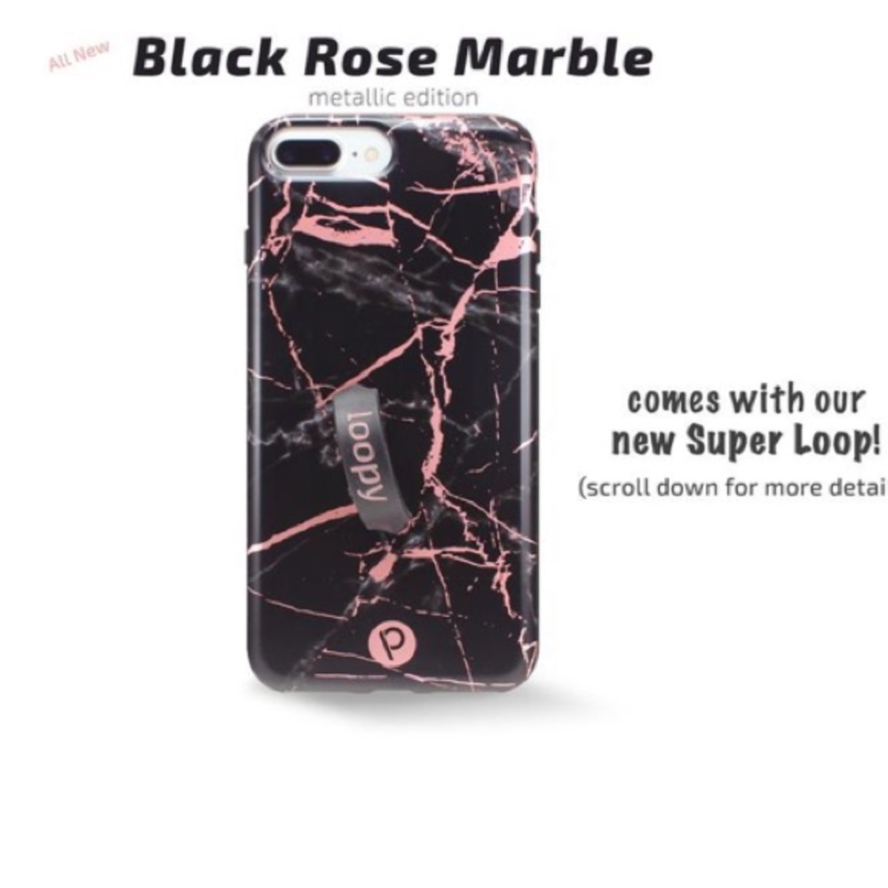 Black Marble IPhone 6/7/8 plus loopy case